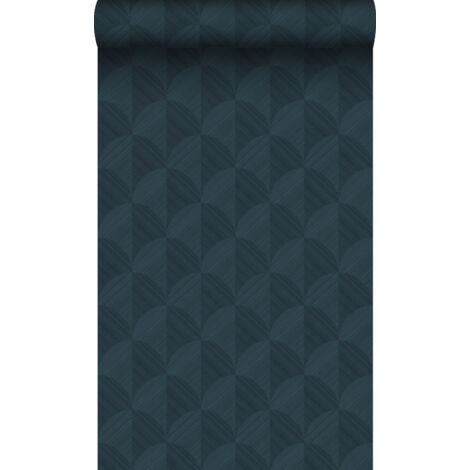 papier peint effet 3D bleu foncé  - Origin Wallcoverings