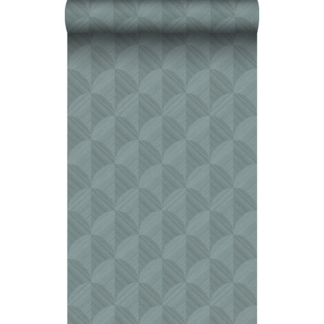 papier peint effet 3D bleu gris - Origin Wallcoverings