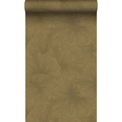 papier peint effet 3D feuilles or  - Origin Wallcoverings