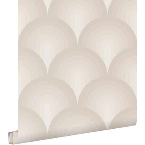 papier peint effet 3D gris chaud  - ESTAhome