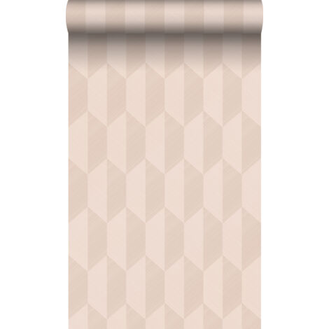 papier peint effet 3D rose clair  - Origin Wallcoverings
