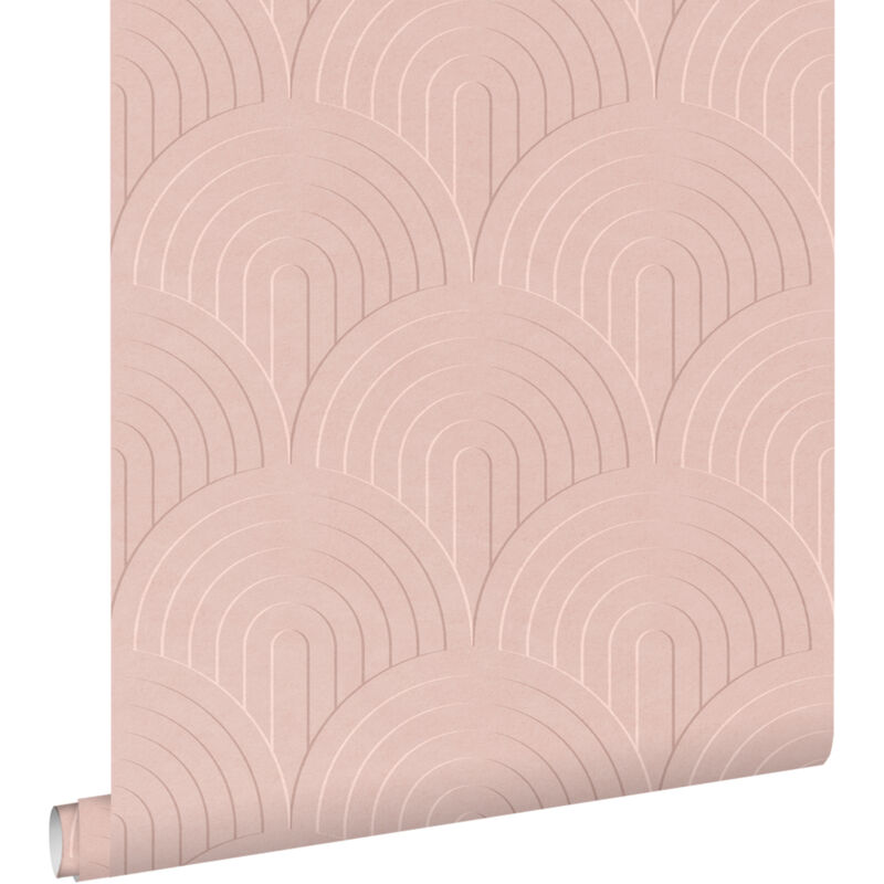 Papier peint effet 3D rose Estahome