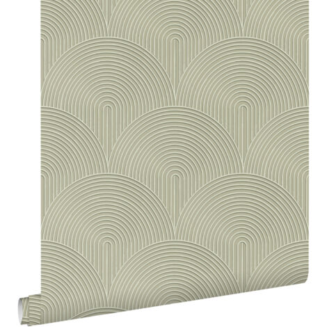 papier peint effet 3D vert  - ESTAhome