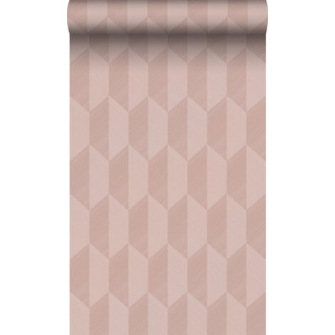 papier peint effet 3D vieux rose  - Origin Wallcoverings