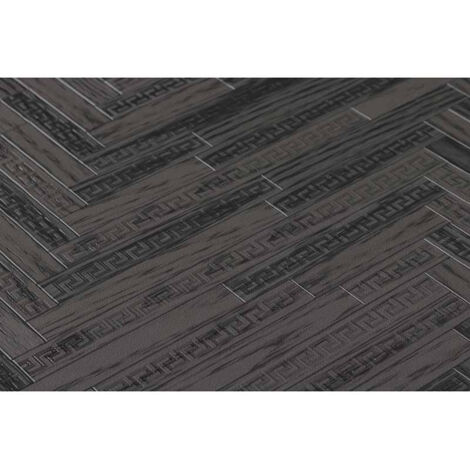 Papier peint effet bois gris anthracite Tapisserie grise pour chambre chic Papiers peints élégants de designer italien pour salon