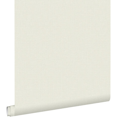 papier peint effet lin beige  - ESTAhome