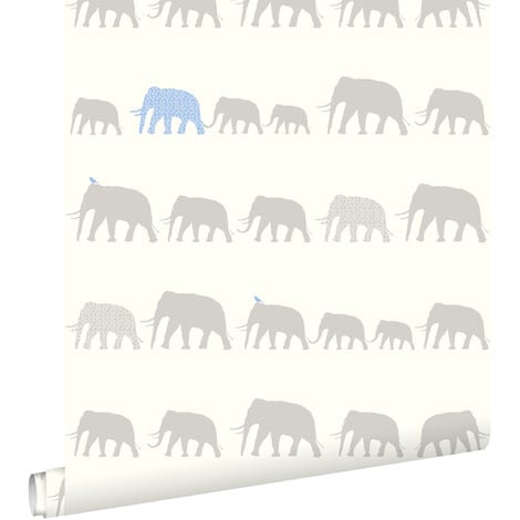 Papier peint éléphants - 53 cm x 10,05 m de ESTAhome