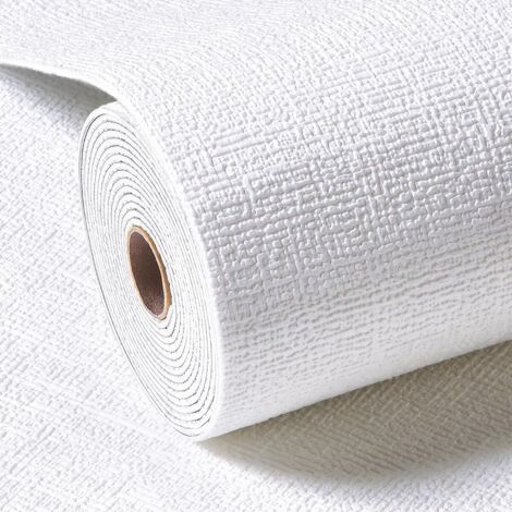 Papier peint en mousse 3D, imperméable, adapté à la décoration murale du salon ou de la chambre, blanc, 1 rouleau (longueur 10 m, largeur 50 cm).