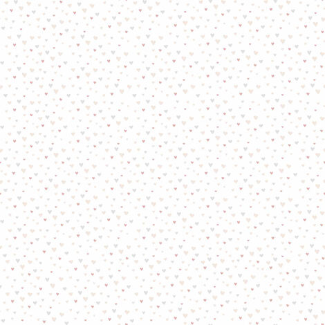 Papier peint enfant blanc lavable motif coeur Tapisserie blanche motif coeur pour chambre enfant Papiers peints blanc intissé pour chambre fille