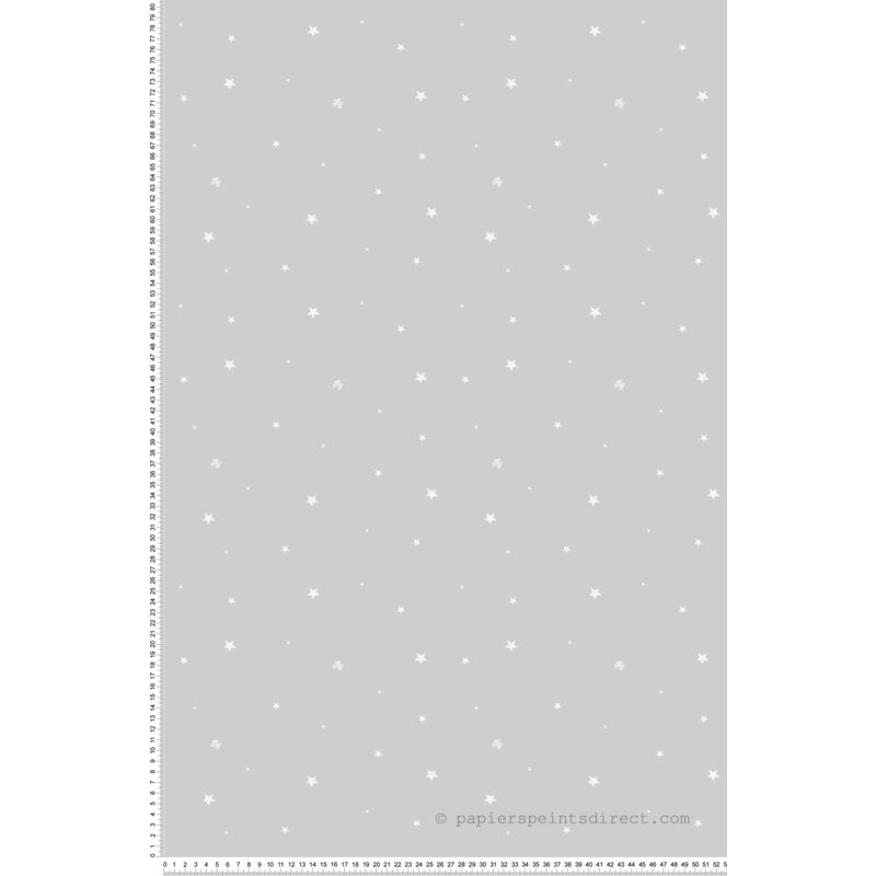 Papier peint enfant LUTECE pluie d'étoiles Gris clair 10mx 0.53 m