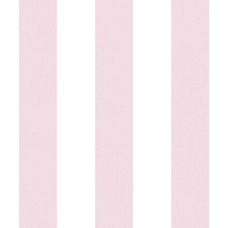 Papier peint enfants Profhome 381482 papier peint intissé légèrement texturé avec un dessin infantile mat rose blanc 5,33 m2