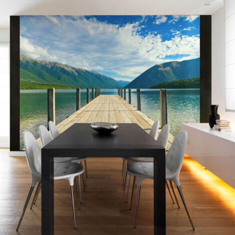 Papier Peint "Entre Lac & Montagnes" 154 x 200 cm