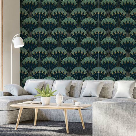 Papier peint, eventail art deco
