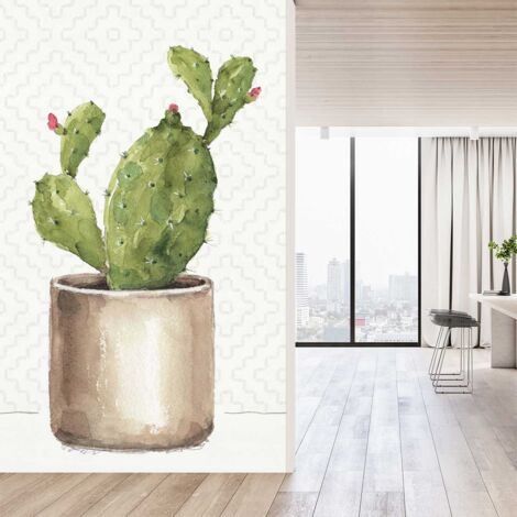 Papier peint exotique cactus en pot papier peint