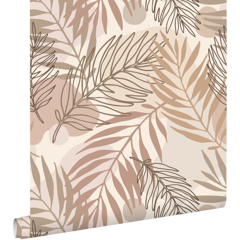 Papier peint feuilles beige Estahome