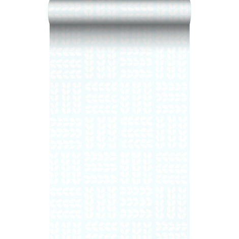 papier peint feuilles bleu clair et blanc  - Origin Wallcoverings