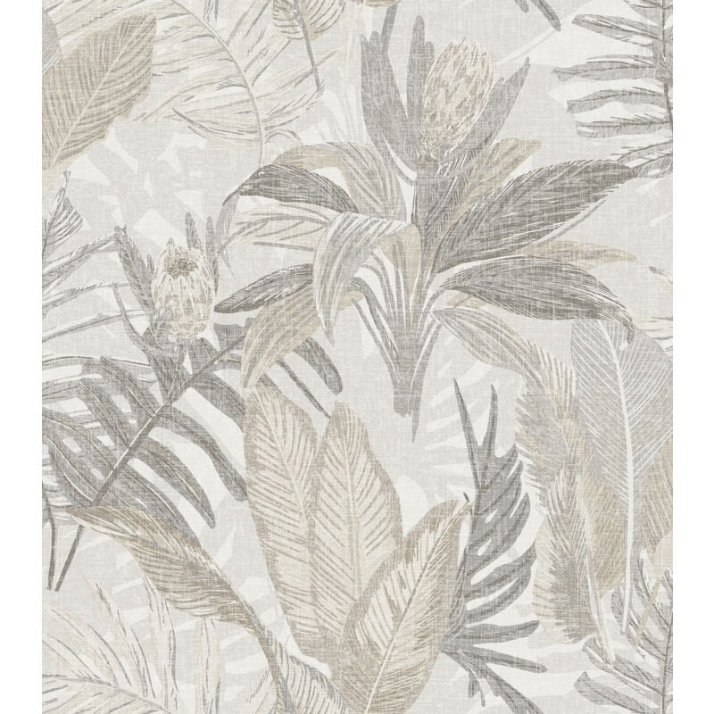 papier peint feuilles beige chaud - Sanders & Sanders