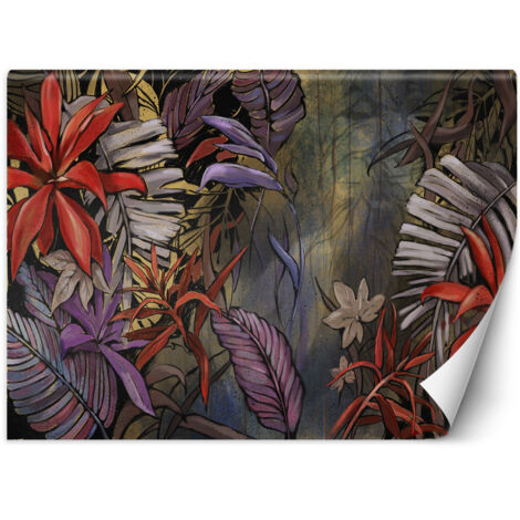 Papier peint Feuilles de jungle exotiques peintes 400x280