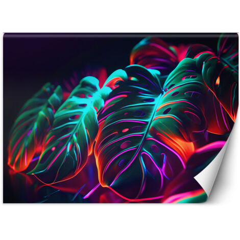 Papier peint Feuilles de monstera en style futuriste 450x315