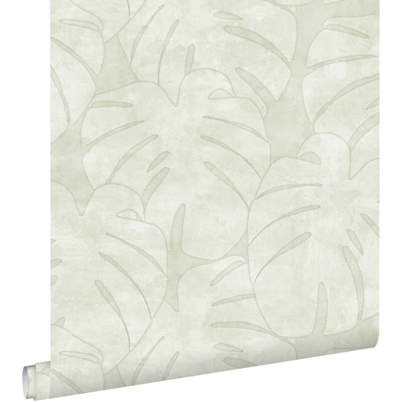 Papier peint feuilles de monstera beige Estahome