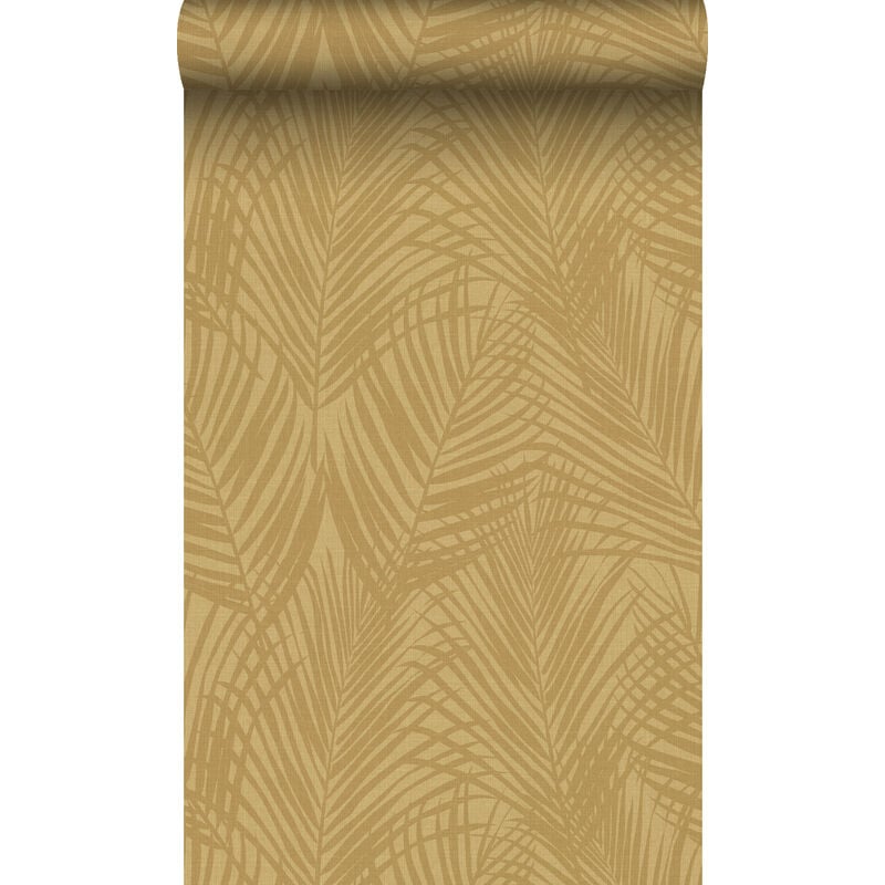 papier peint feuilles de palmier jaune ocre - Origin Wallcoverings