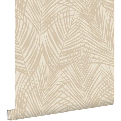 papier peint feuilles de palmier beige clair  - ESTAhome