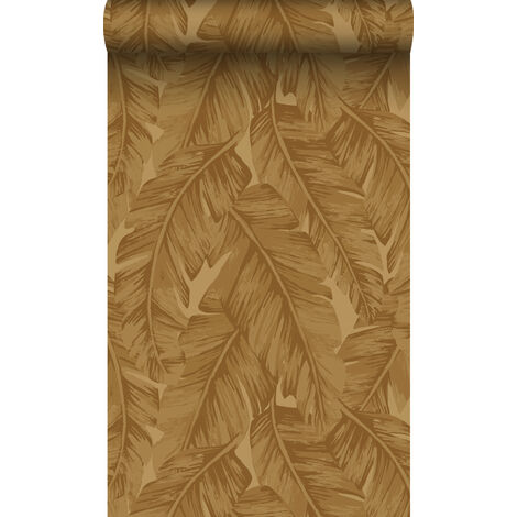 papier peint feuilles de palmier jaune ocre - Origin Wallcoverings