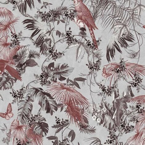 DUTCH WALLCOVERINGS Papier Peint Feuilles et Oiseaux Mural Salon Multicolore