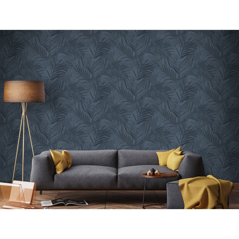 Papier peint intissé Feuilles d'été 1005 x 52cm Bleu