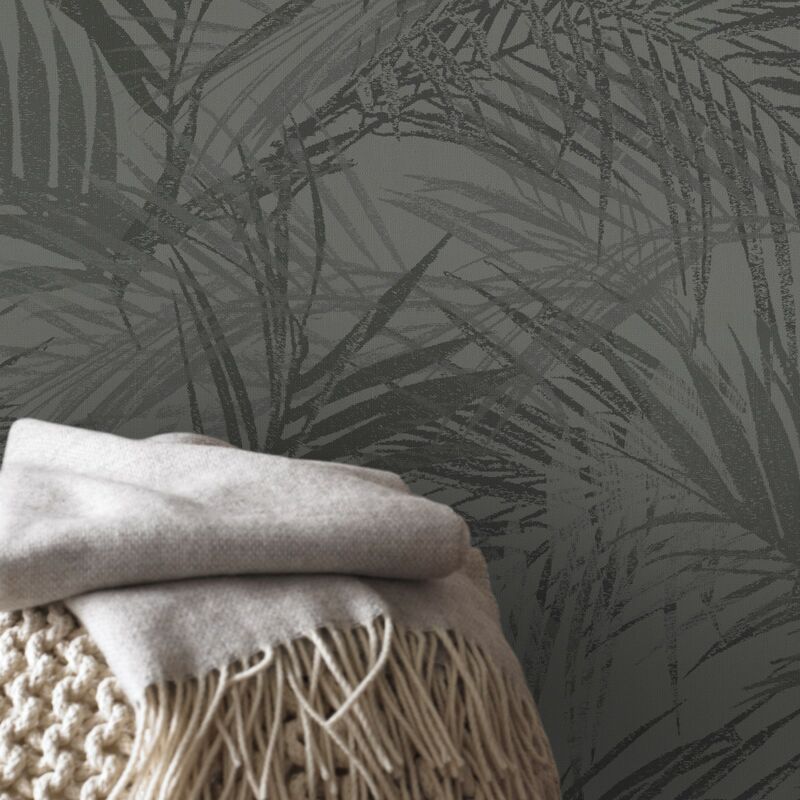 Papier peint intissé Feuilles d'été 1005 x 52cm Gris