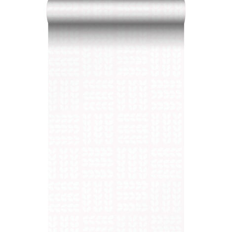 papier peint feuilles rose poudre clair et blanc mat  - Origin Wallcoverings