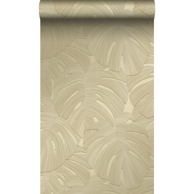 Papier peint feuilles tropicales sable beige Origin Wallcoverings