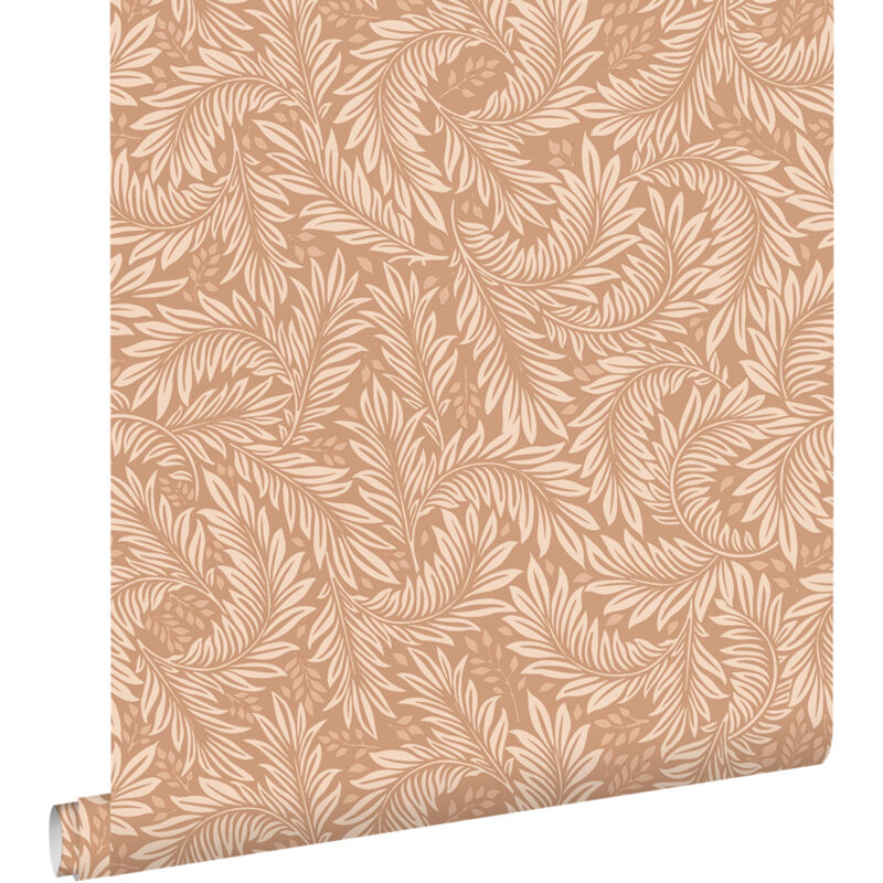 Papier peint feuilles terracotta Estahome