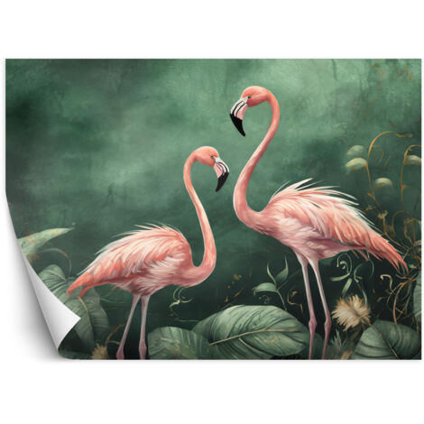Papier peint Flamants roses Nature Botanique 300x210