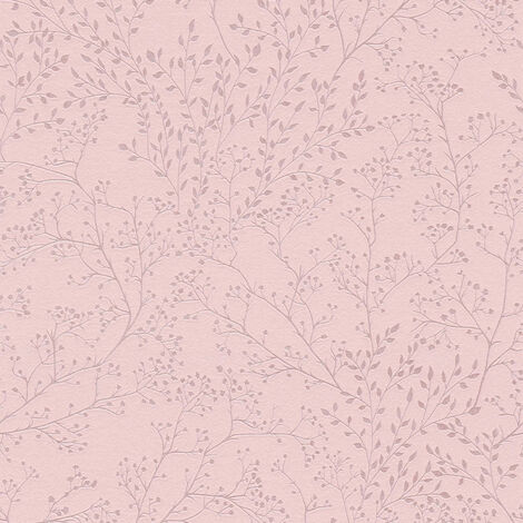 Papier peint fleuri rose chambre Tapisserie rose feuille pour chambre Papiers peints intissés motif feuille pour couloir