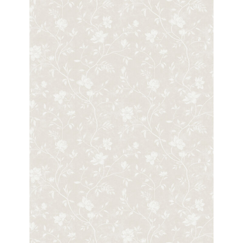 Sanders&sanders - papier peint fleurs beige crème clair et blanc