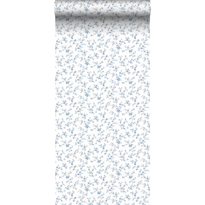 Papier peint fleurs bleu et blanc Sanders&sanders
