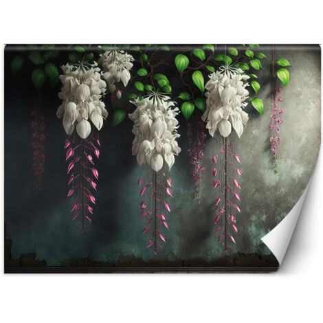 Papier peint Fleurs en béton suspendues 100x70