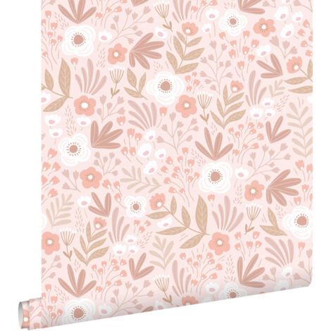 papier peint fleurs rose clair - ESTAhome