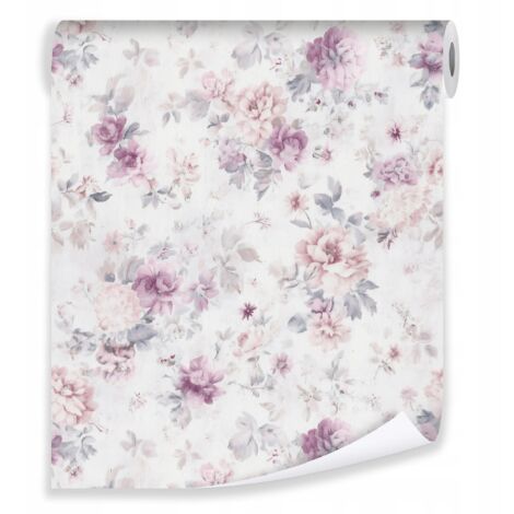 Papier peint fleurs roses romantique nature sur molleton mur living room bedroom