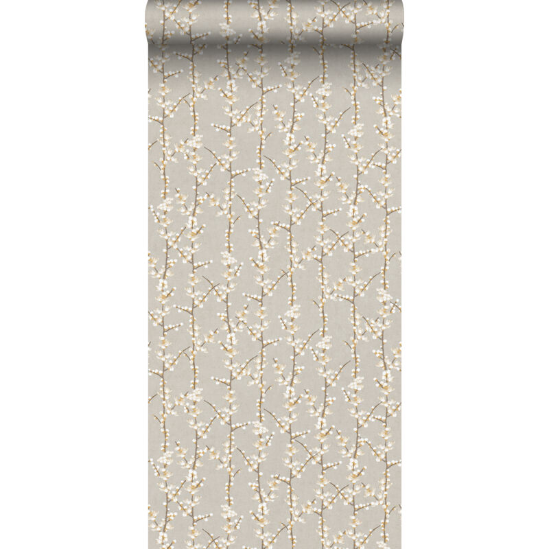 Papier peint fleurs beige et blanc Sanders&sanders