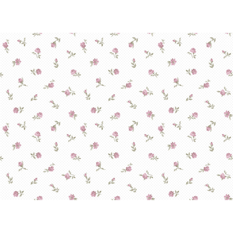 Papier peint fleurs vieux rose et blanc Sanders&sanders