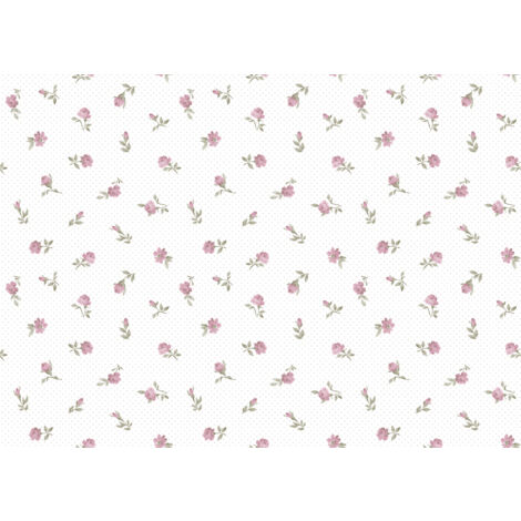 papier peint fleurs vieux rose et blanc  - Sanders & Sanders
