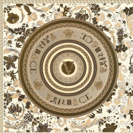Papier peint floral marron et beige Tapisserie fleurie à motif circulaire Papier peint luxe à ornements idéal pour salon
