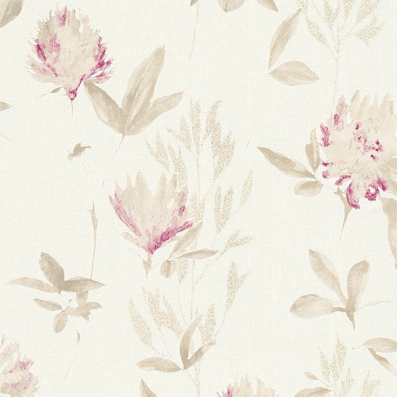 

Papier peint floral Profhome 344983 papier peint intissé légèrement texturé avec des ornements floraux mat beige violet bronze 5,33 m2