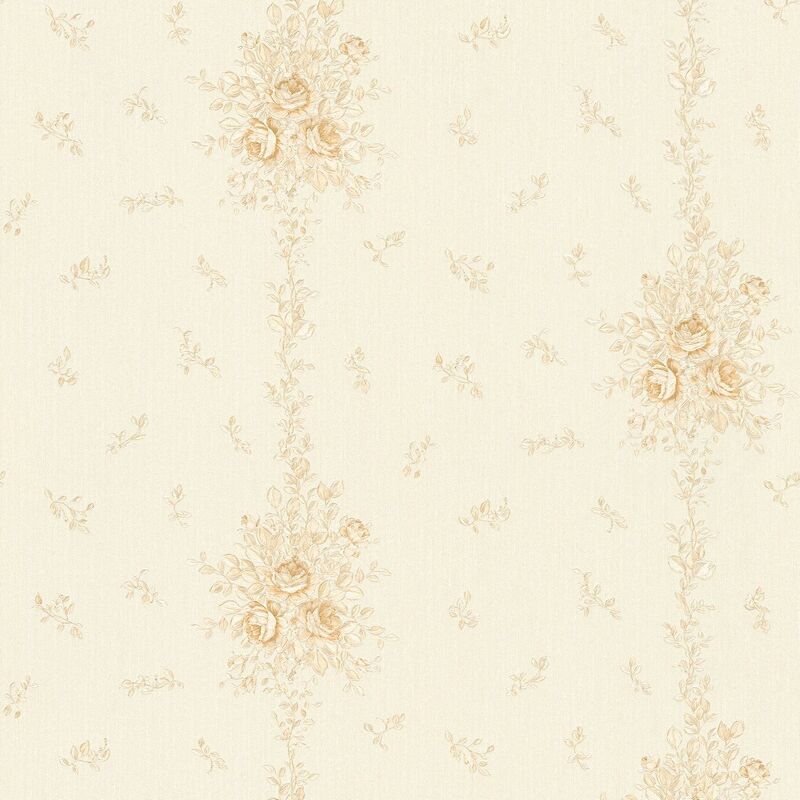 

Papier peint floral 345004 papier peint intissé légèrement texturé avec des ornements floraux mat or beige 5,33 m2 - Profhome