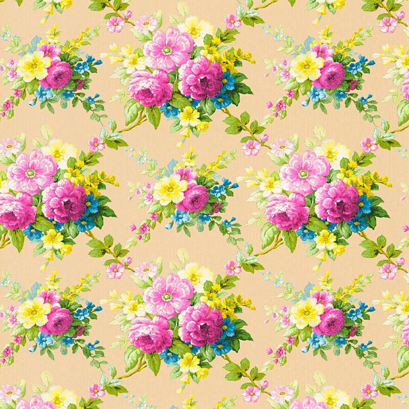 

Papier peint floral 345081 papier peint intissé légèrement texturé avec des ornements floraux mat bronze rose-vif jaune vert 5,33 m2 - Profhome