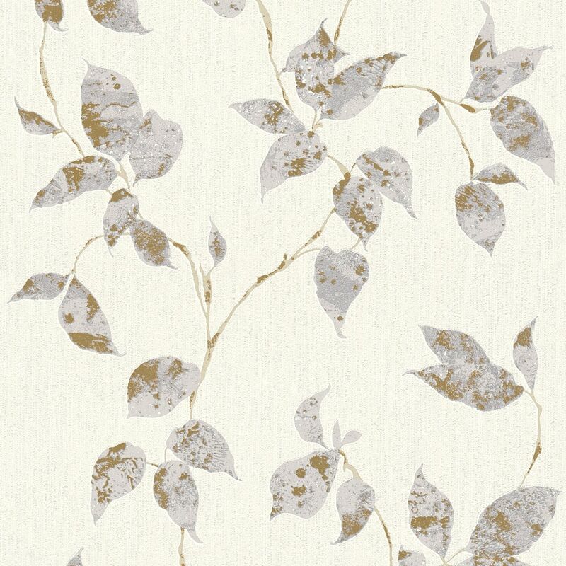 

Papier peint floral Profhome 366873 papier peint intissé légèrement texturé avec des ornements floraux mat gris argent blanc 5,33 m2