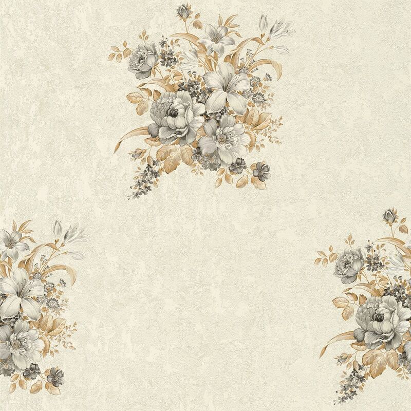 

Papier peint floral 372253 papier peint intissé légèrement texturé avec des ornements floraux mat brun gris vert oxyde chromique 5,33 m2 - Profhome