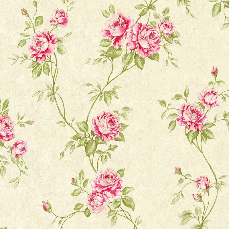 

Papier peint floral 372261 papier peint intissé légèrement texturé avec des ornements floraux mat vert rouge vert oxyde chromique 5,33 m2 - Profhome